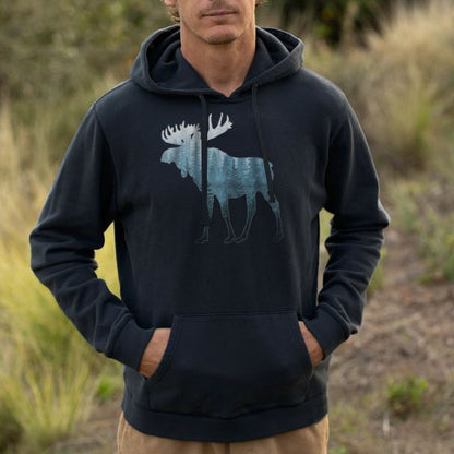 Forest  Moose  Hoodie