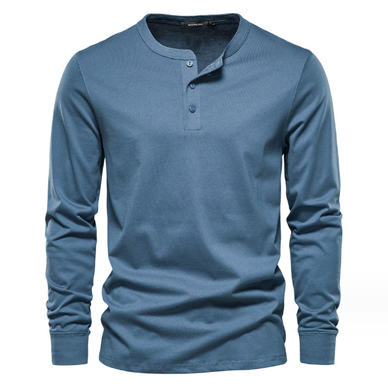 Classic Henley Top Long Sleeve Sweatshirt