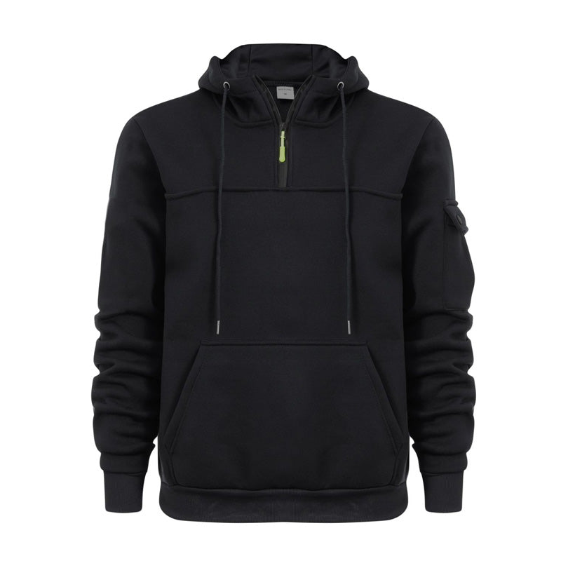 Men's Zipper Arm Pocket Pullover Hoodie