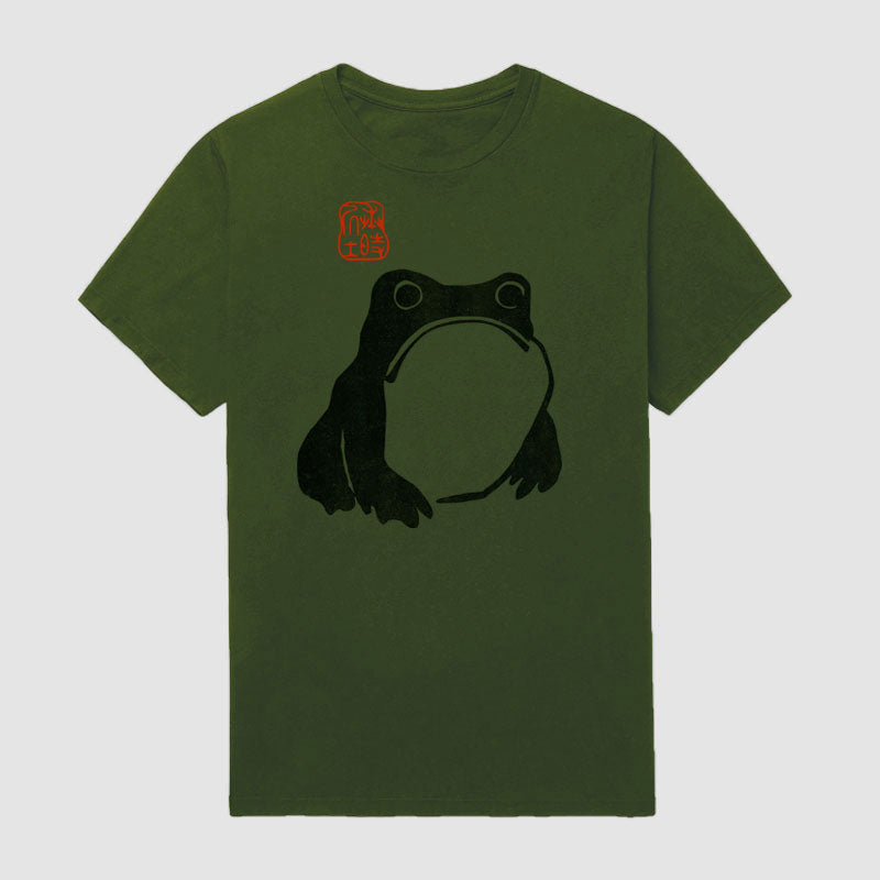 Japanese Art Grumpy Frog Short Sleeve T-Shirt