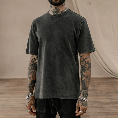 Batik Washed Distressed Heavyweight Unisex Short Sleeve T-Shirt