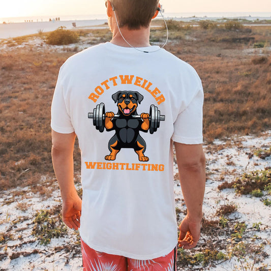 Rottweiler Weightlifting Short Sleeve T-Shirt