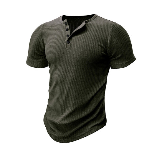 Pit Henley Button Short Sleeve T-Shirt