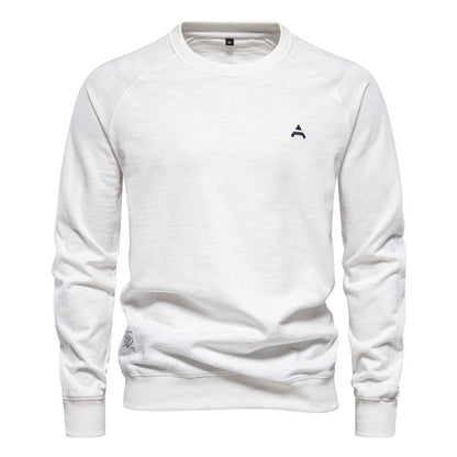 Men's High Quality Embroidered Raglan Sleeve Casual All-match Round Neck Pullover Sweatshirt