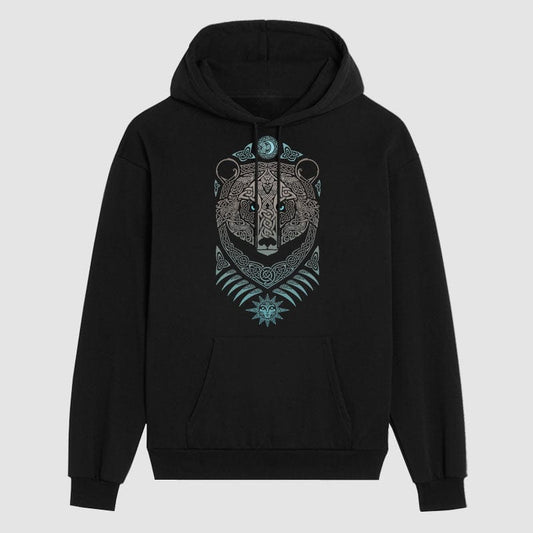 Viking Bear  Black Hoodie