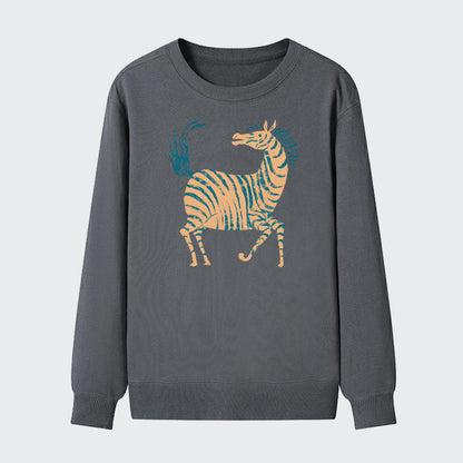 Men Outdoor Geometric Zebra Animal Cotton Sweatshirt