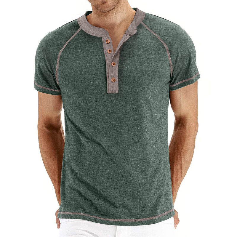 Henley Button Short Sleeve T-Shirt