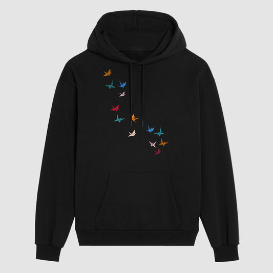 Flying Paper Cranes Hoodie