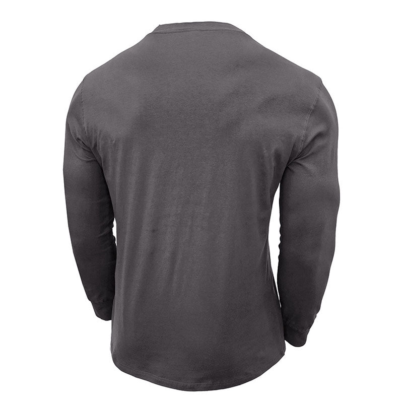 Henley Button Long Sleeve T-Shirt Top