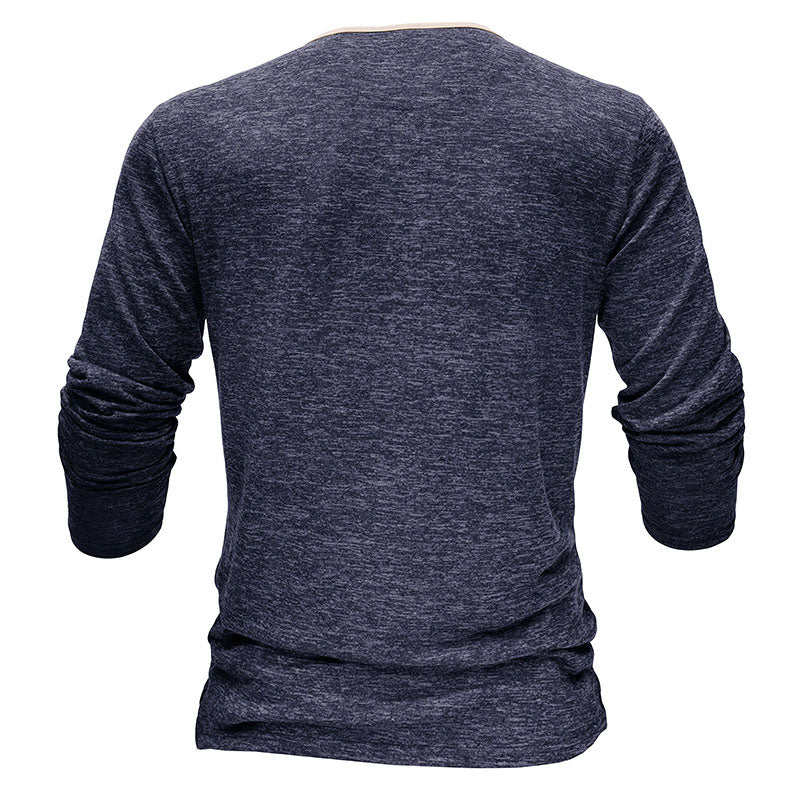 Henley Neck Long Sleeve Top