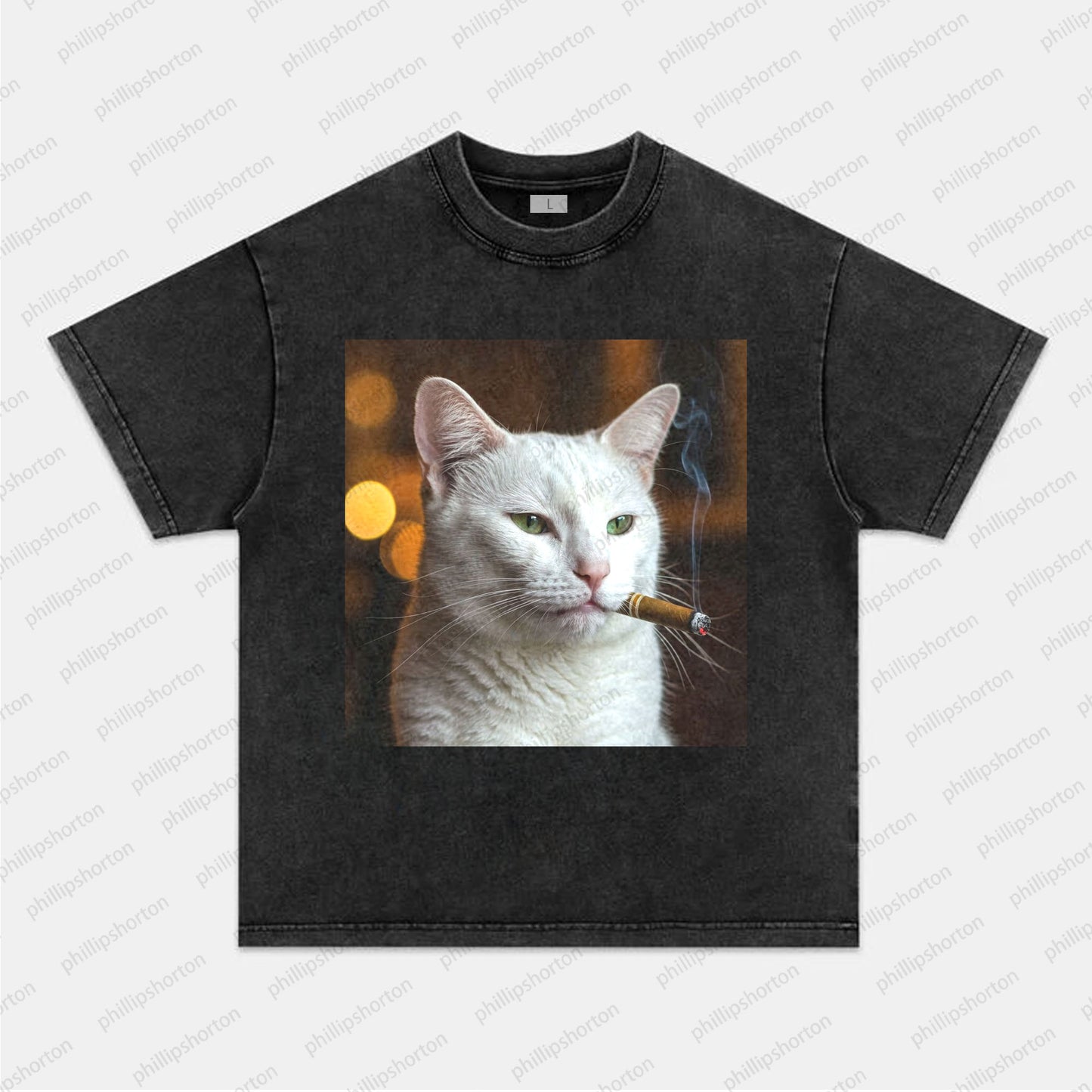 FUNNY SMOKING CAT TEE