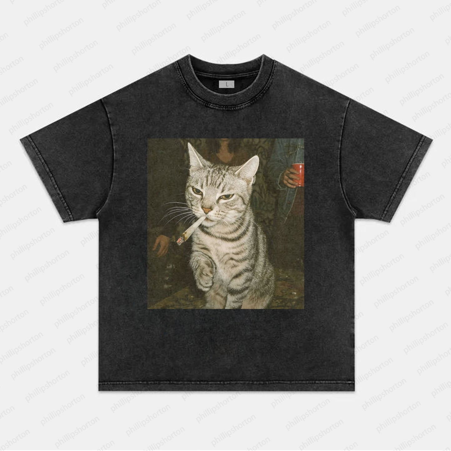 FUNNY SMOKING CAT TEE