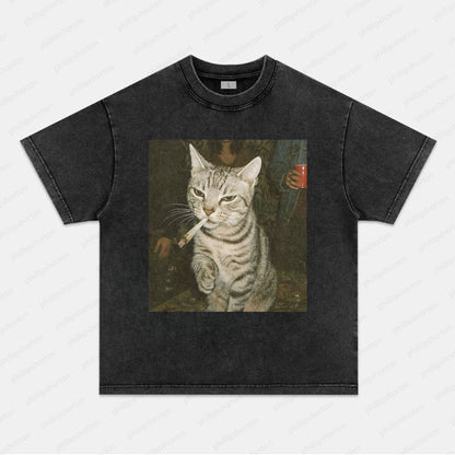 FUNNY SMOKING CAT TEE