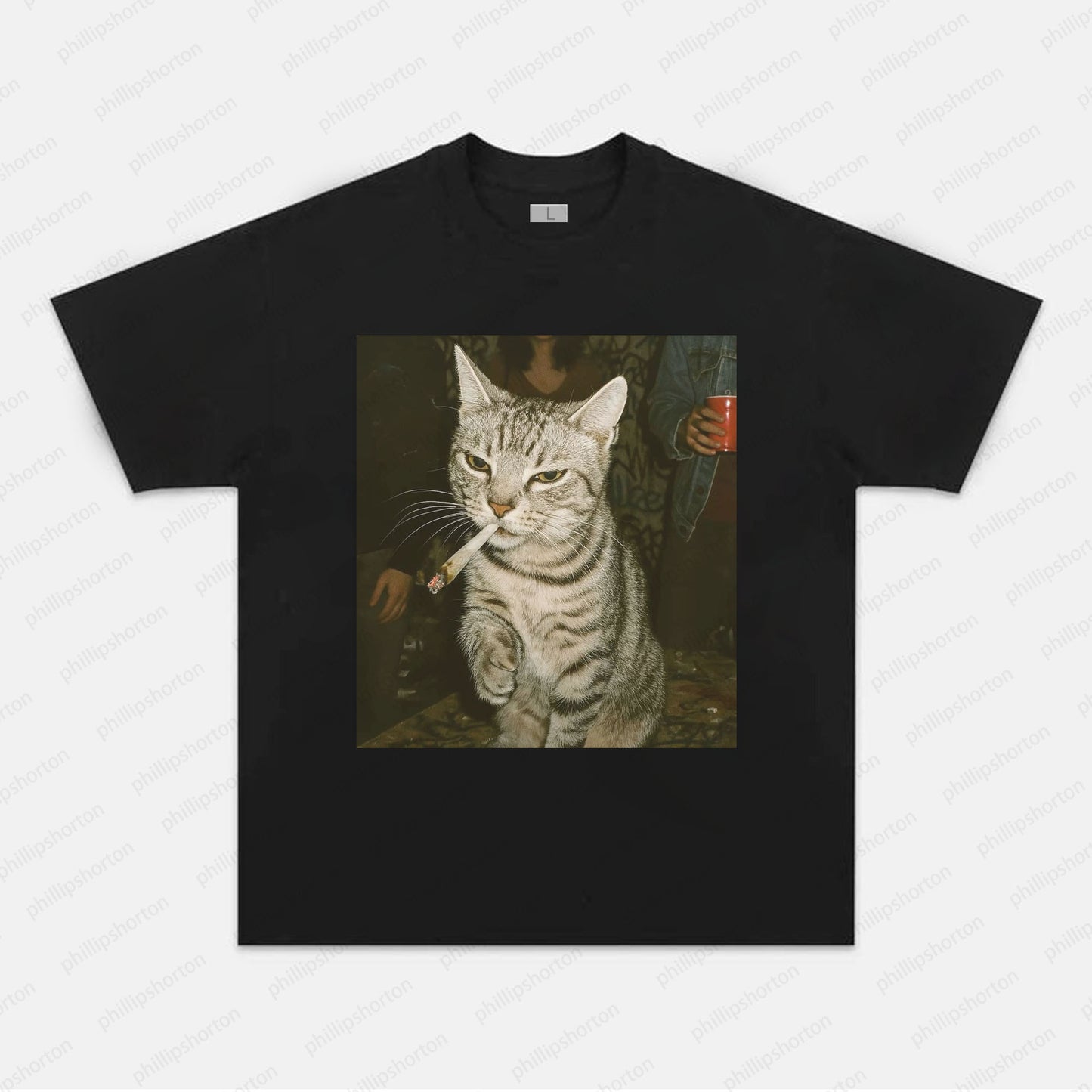 FUNNY SMOKING CAT TEE