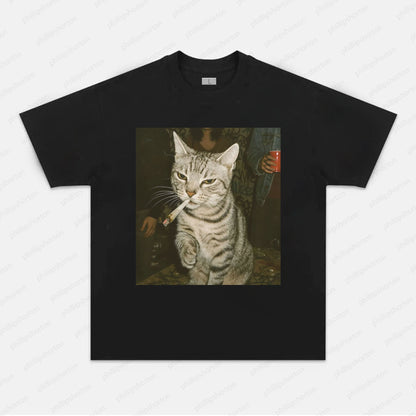 FUNNY SMOKING CAT TEE