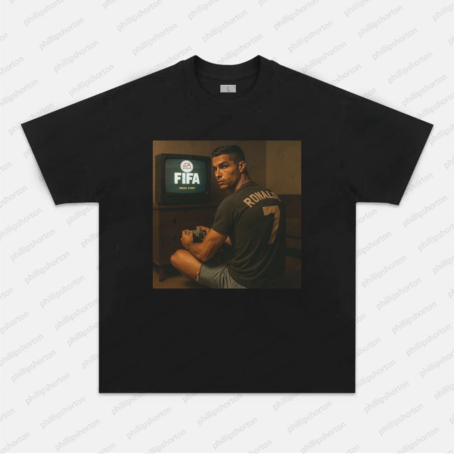 RONALDO PLAYING FIFA IN THE 90S TEE