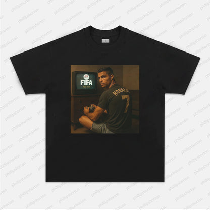 RONALDO PLAYING FIFA IN THE 90S TEE