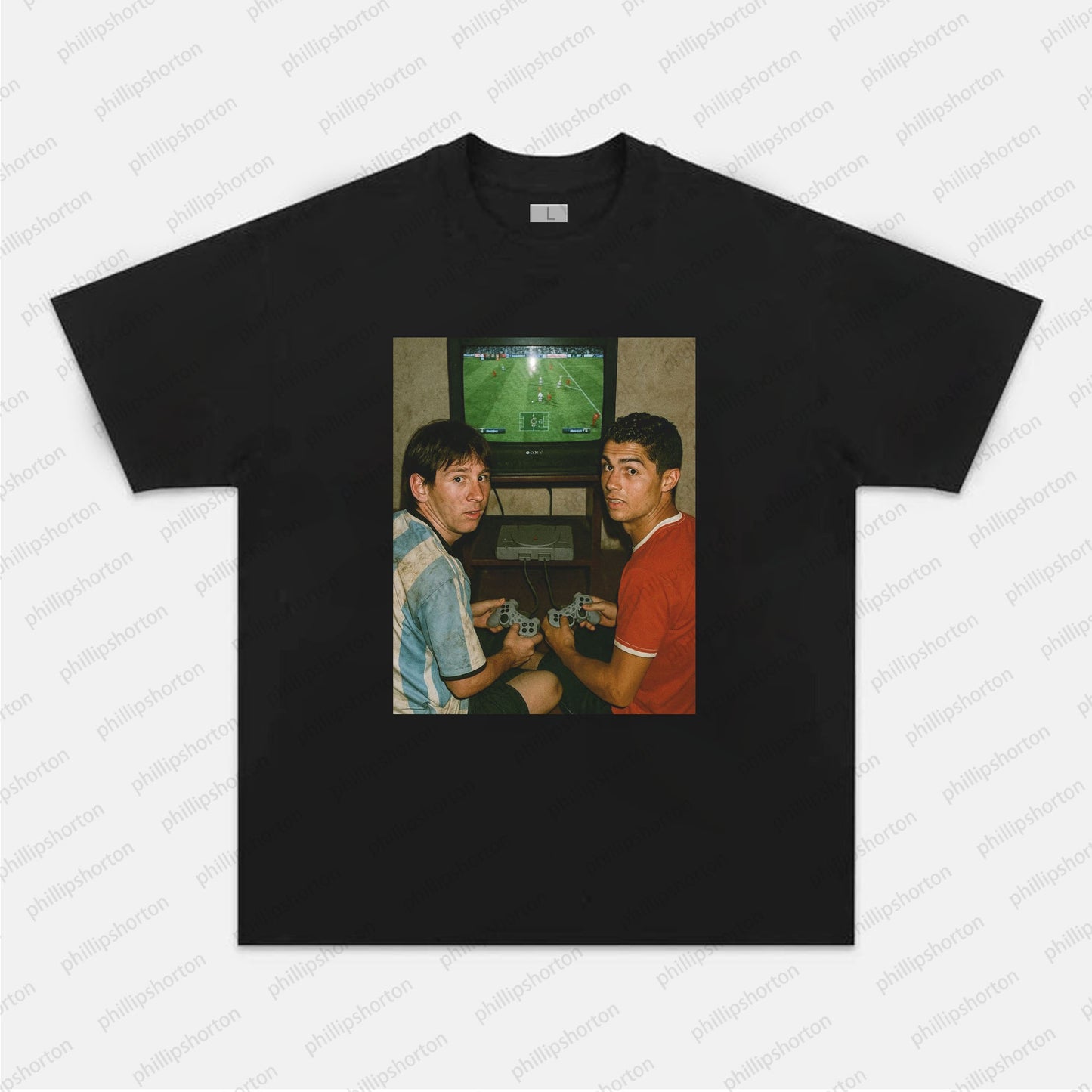 RONALDO & MESSI PLAYING FIFA IN THE 90S TEE
